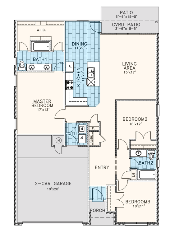 Grant Oklahoma Home Floorplan