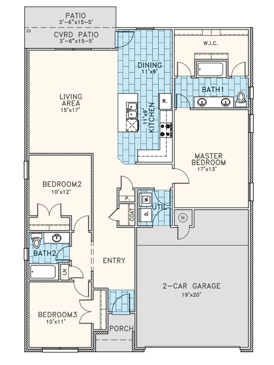 Grant Oklahoma Home Floorplan
