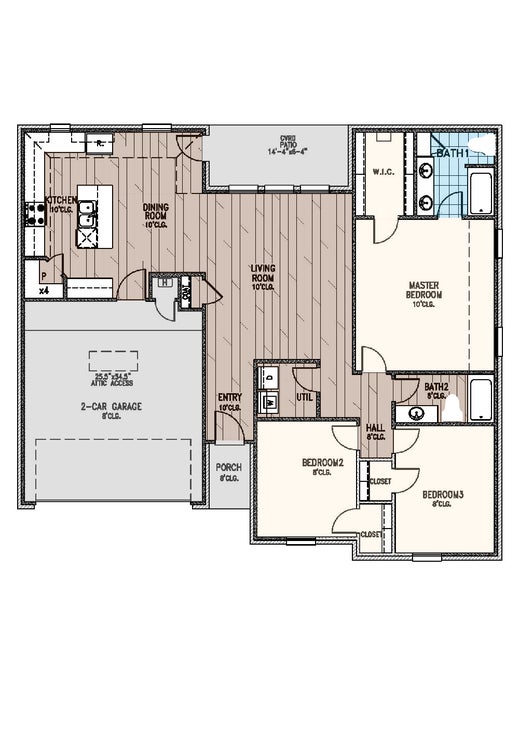 Leslie Oklahoma Home Floorplan